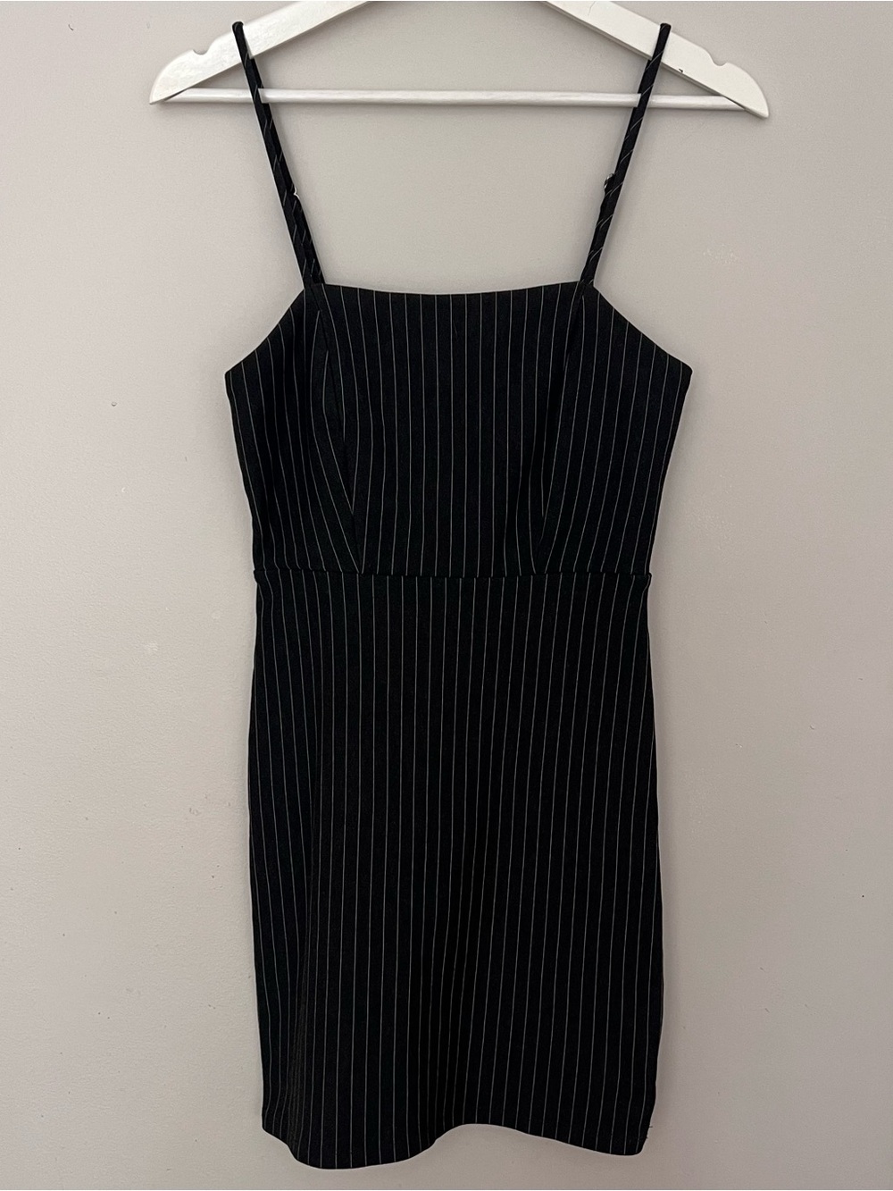 Forever 21 Black Pinstripe Mini Slip Dress